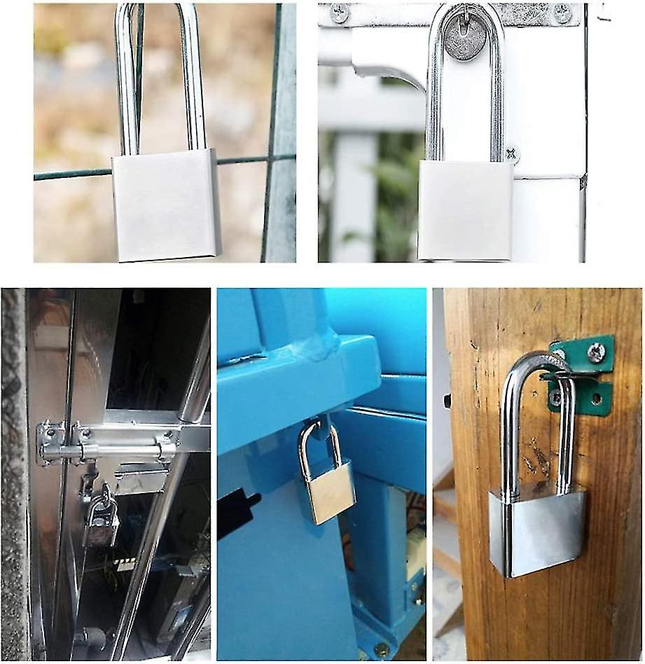 50mm Padlock 4 Key Padlock，hardened Steel Case， 8mm Diameter Long Shackle，waterproof Exterior Padlock