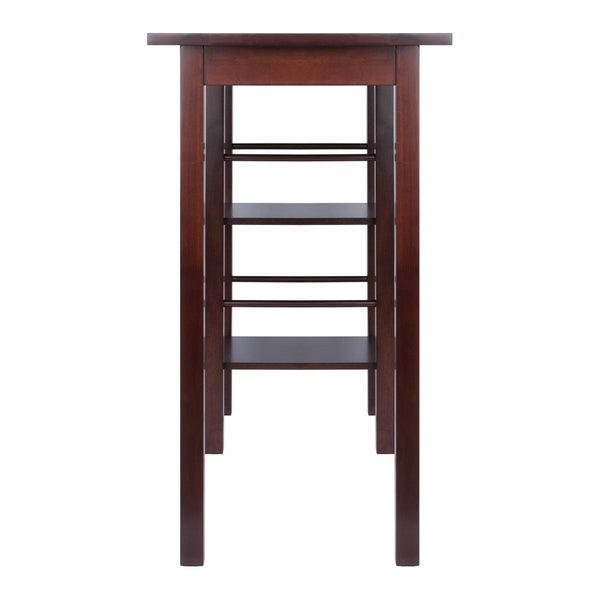 Winsome Wooden Egan Dining Breakfast Table with Two Side Shelves