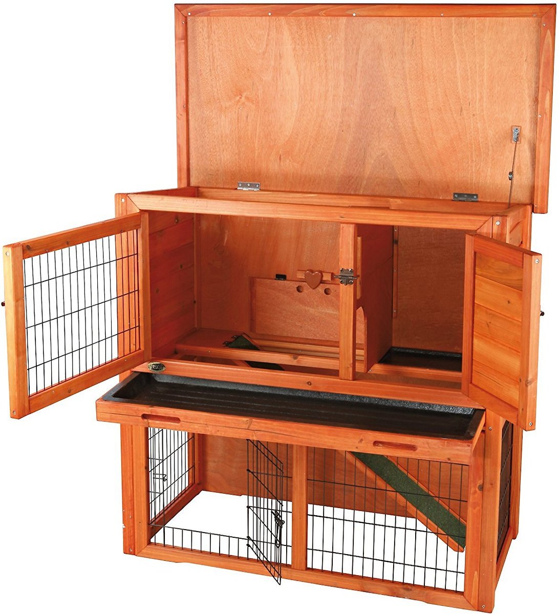 TRIXIE Natura Rabbit Hutch With Sloped Roof