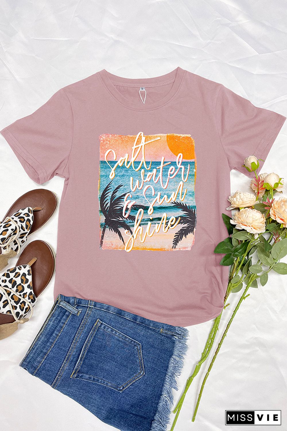 Salt Water & Sunshine Retro Graphic Tee Wholesale