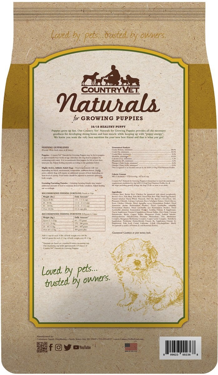 Country Vet Naturals 28/18 Healthy Puppy Dog Food