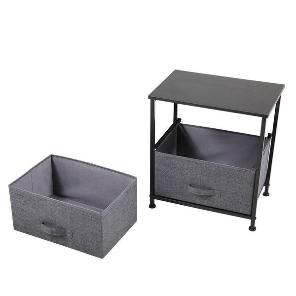 2-Tier Utility Dresser Side Table Nightstand