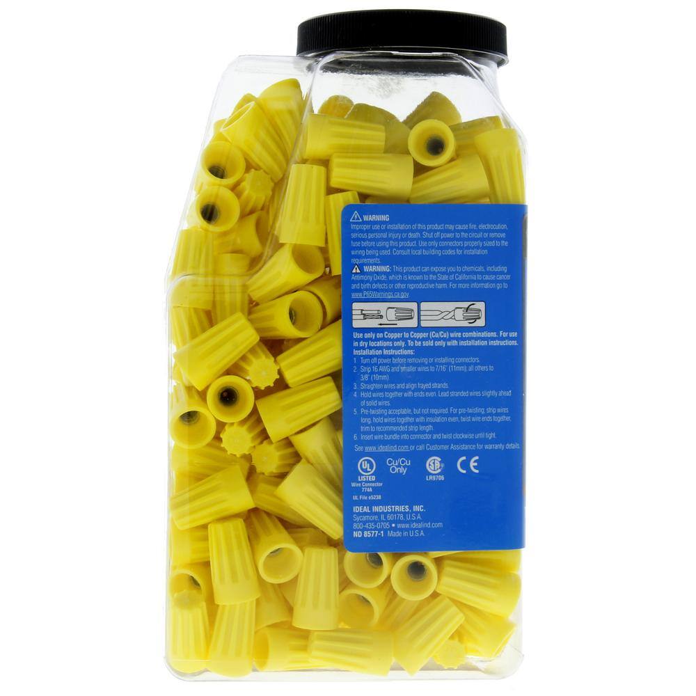 IDEAL 74B Yellow WIRE-NUT Wire Connectors (250-Pack) 30-1074J