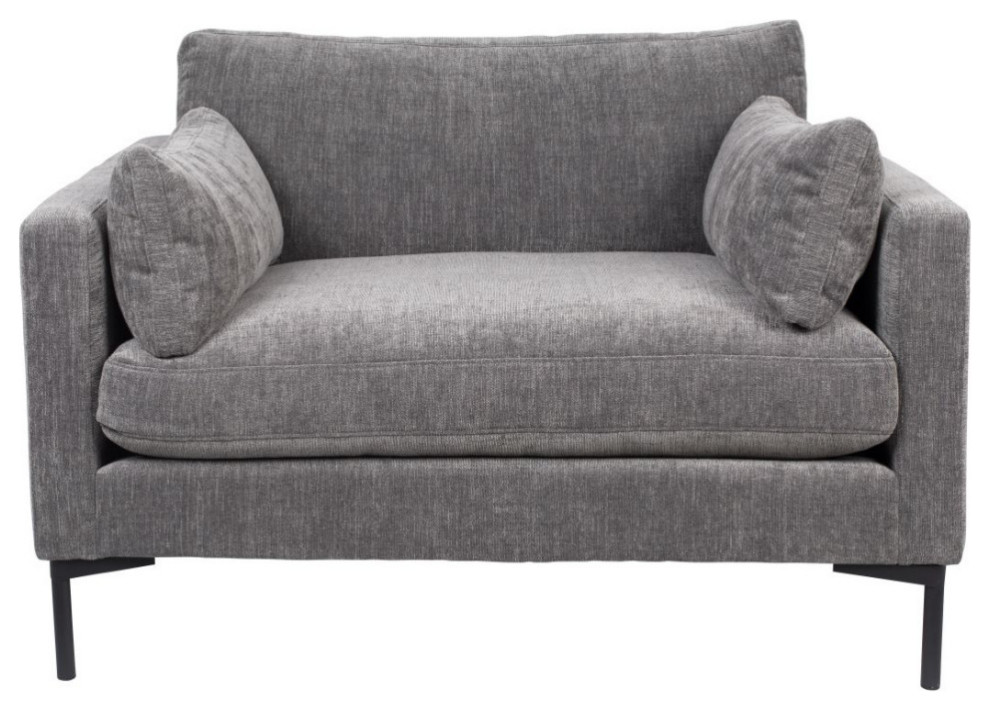 Dark Gray Upholstered Loveseat  Zuiver Summer   Midcentury   Loveseats   by Luxury Furnitures  Houzz