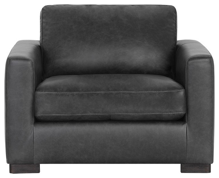 Baylor Armchair  Marseille Black Leather   Transitional   Armchairs And Accent Chairs   by Sunpan Modern Home  Houzz