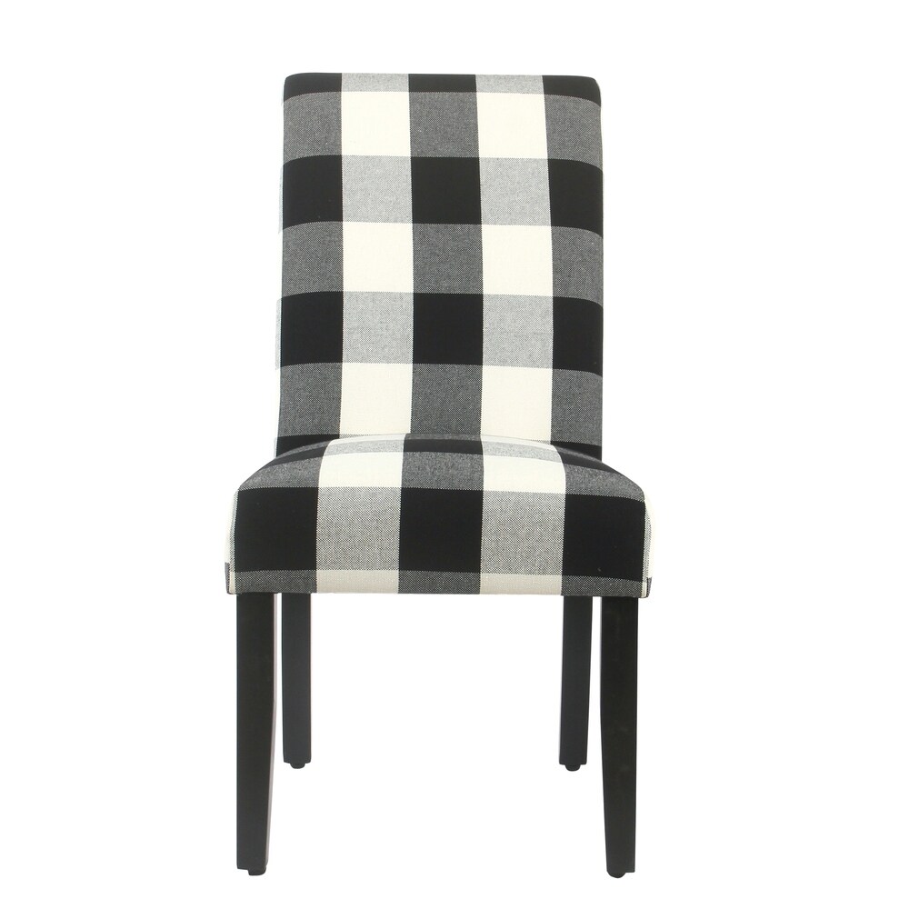 HomePop Black Plaid Parsons Dining Chair (Set of 2)