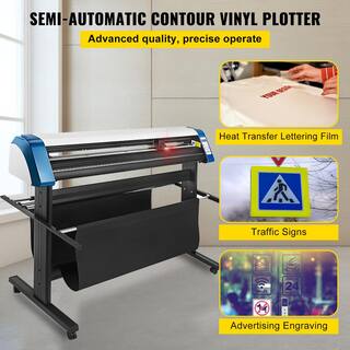 VEVOR Vinyl Cutter Machine 53 in. LED Digital Panel Semi-Automatic DIY Vinyl Printer Cutter Machine with Stable Floor Stand KZJXK1350BZD00001V1