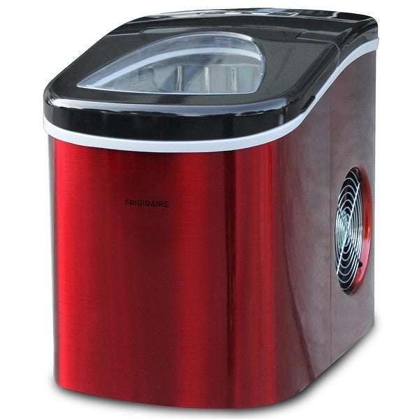 26 lb. Countertop Ice Maker EFIC117-SS， Red Stainless Steel