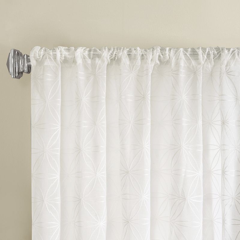 Madison Park Kida Sheer Embroidered Window Valance