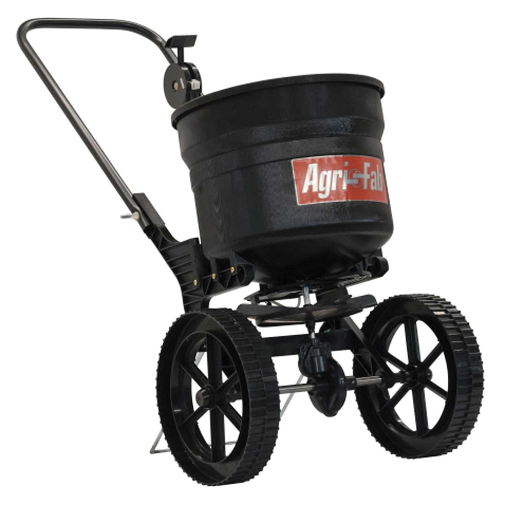 Agri-Fab 50 lbs. Push Spreader w/ Side Deflector， 8-feet