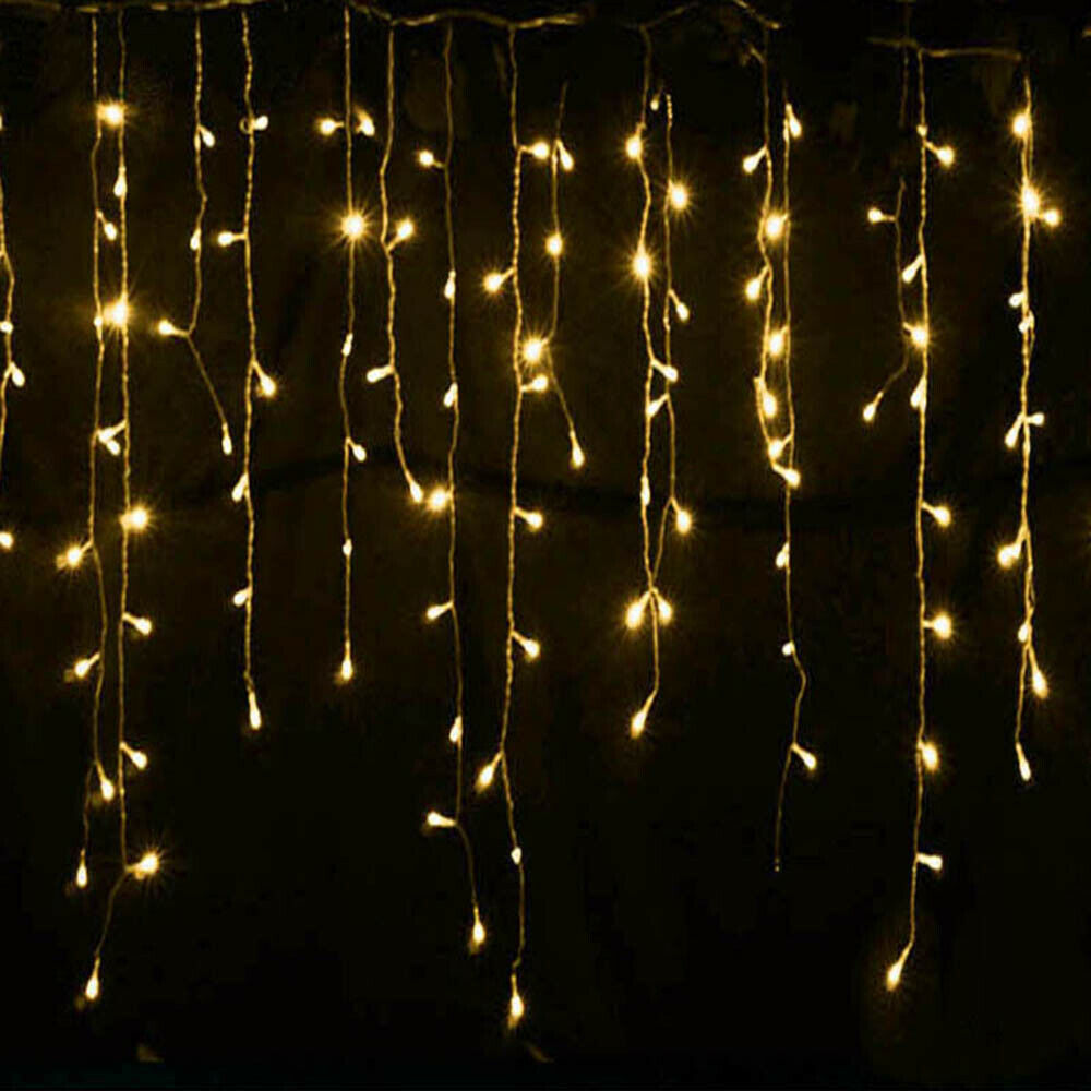 13FT Extendable LED String Lights,Waterproof Outdoor Fairy Lights Curtain Lights Icicle Lights for Christmas Garden Patio Party Decoration