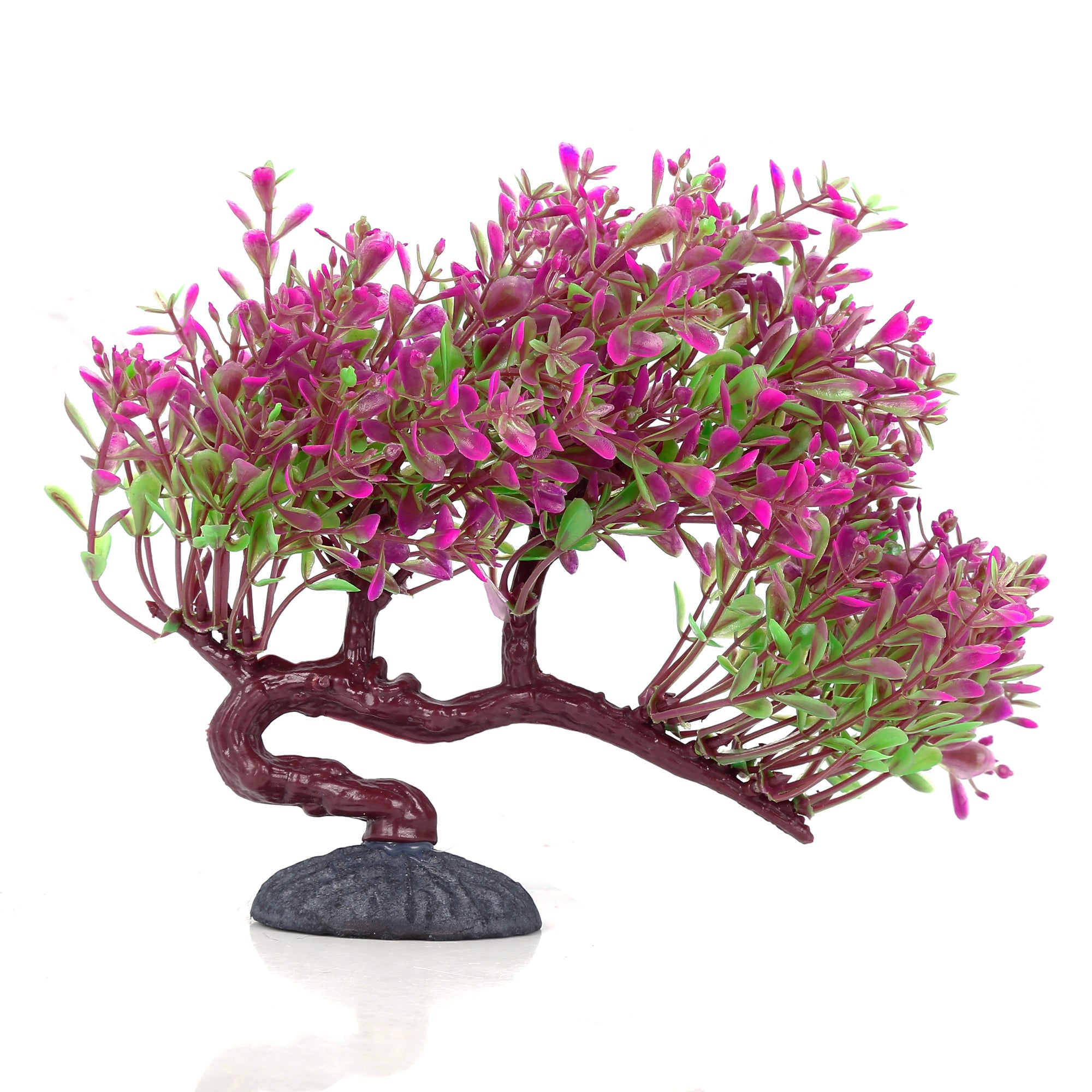 Purple Plastic Terrarium Leaves Plant Underwater Ornament Landscape for Reptiles