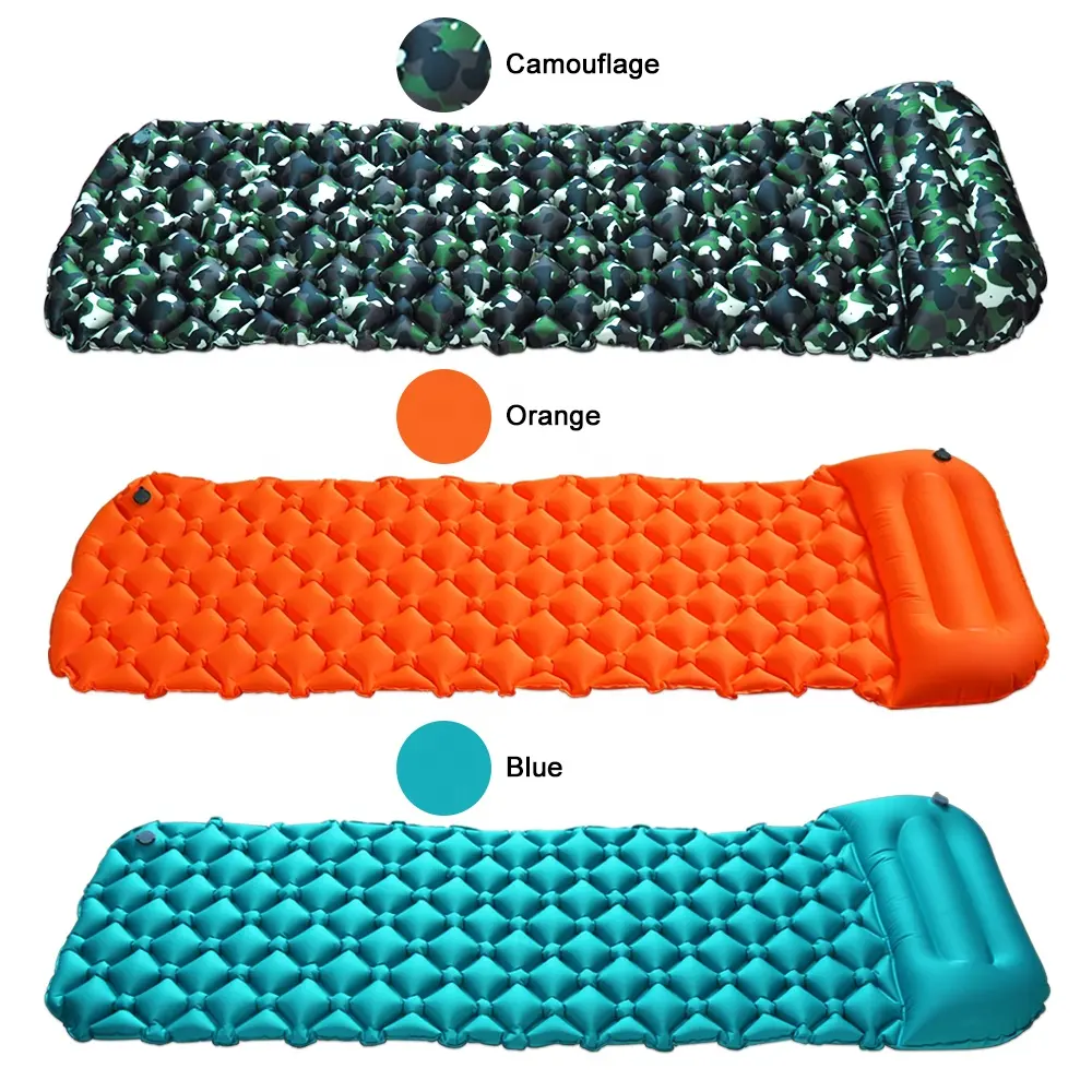 Fantastic Logo Printed Ultralight TPU Compact Backpacking Inflatable Sleeping Mat Air Mattress Camping Insulated Sleeping Pad