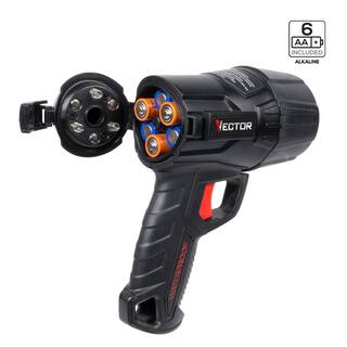 VECTOR 800 Lumen Waterproof LED Handheld Spotlight 6 AA Batteries Included WPAK5V