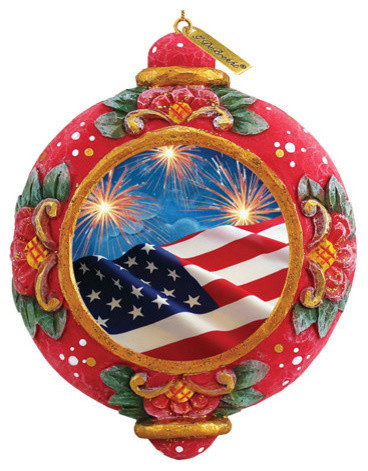 Hand Painted Scenic Ornament Patriotic Fireworks   Traditional   Christmas Ornaments   by G. DeBrekht  Houzz