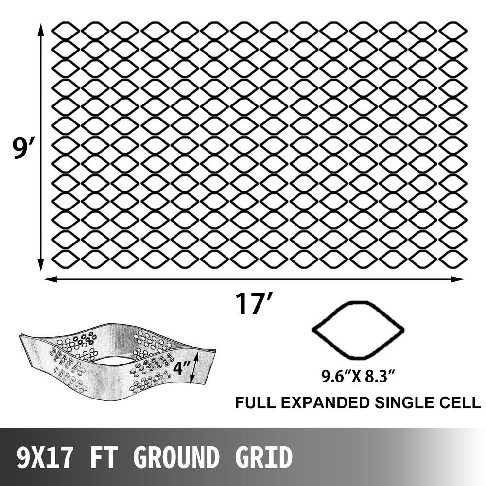 VEVOR Grass Grids 9 ft. x 17 ft. x 4 in. Geo Grid Driveway 153 sq. ft. Ground Pavers for Landscaping TGGS22CM-H1000001V0