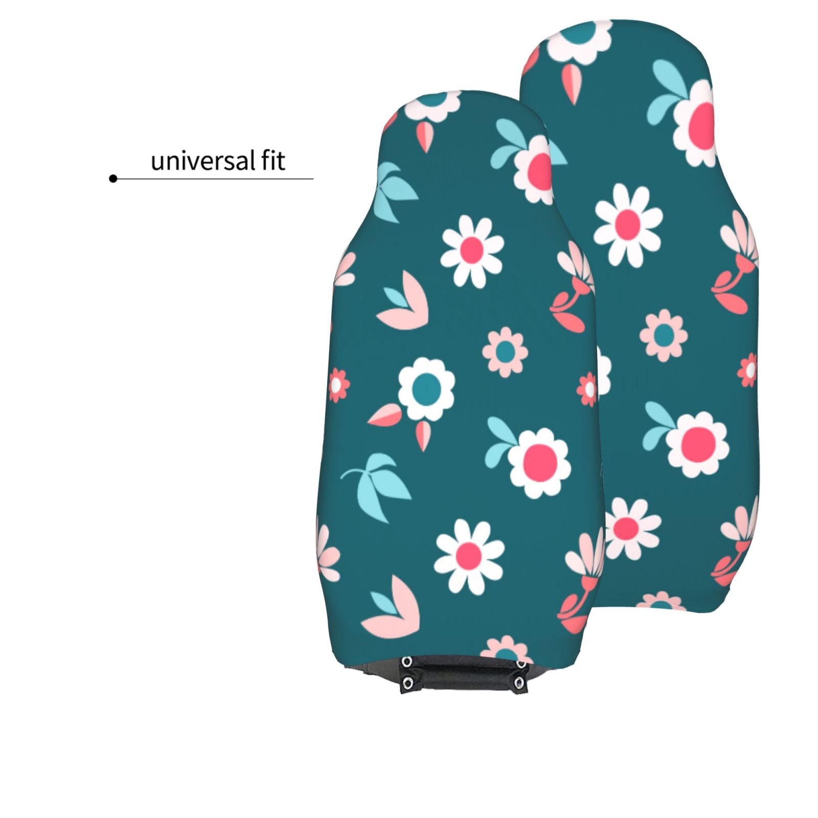 TEQUAN Front Seat Covers， Cute Spring Flowers Pattern 2 Piece Car Seat Cover Fit Most Car SUV Truck Van