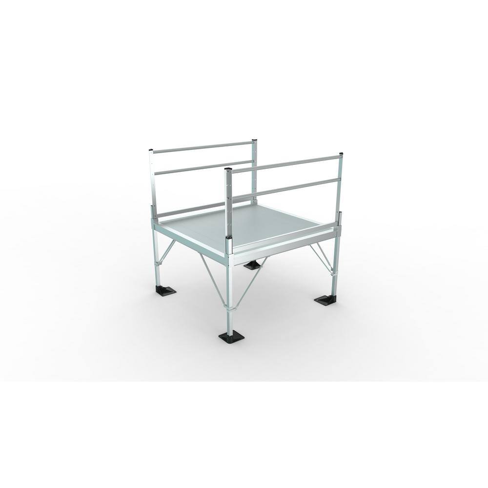 EZ-ACCESS PATHWAY 3G 5 ft. x 5 ft. Solid Aluminum Platform with 2-Line Handrails P3G SPFS55