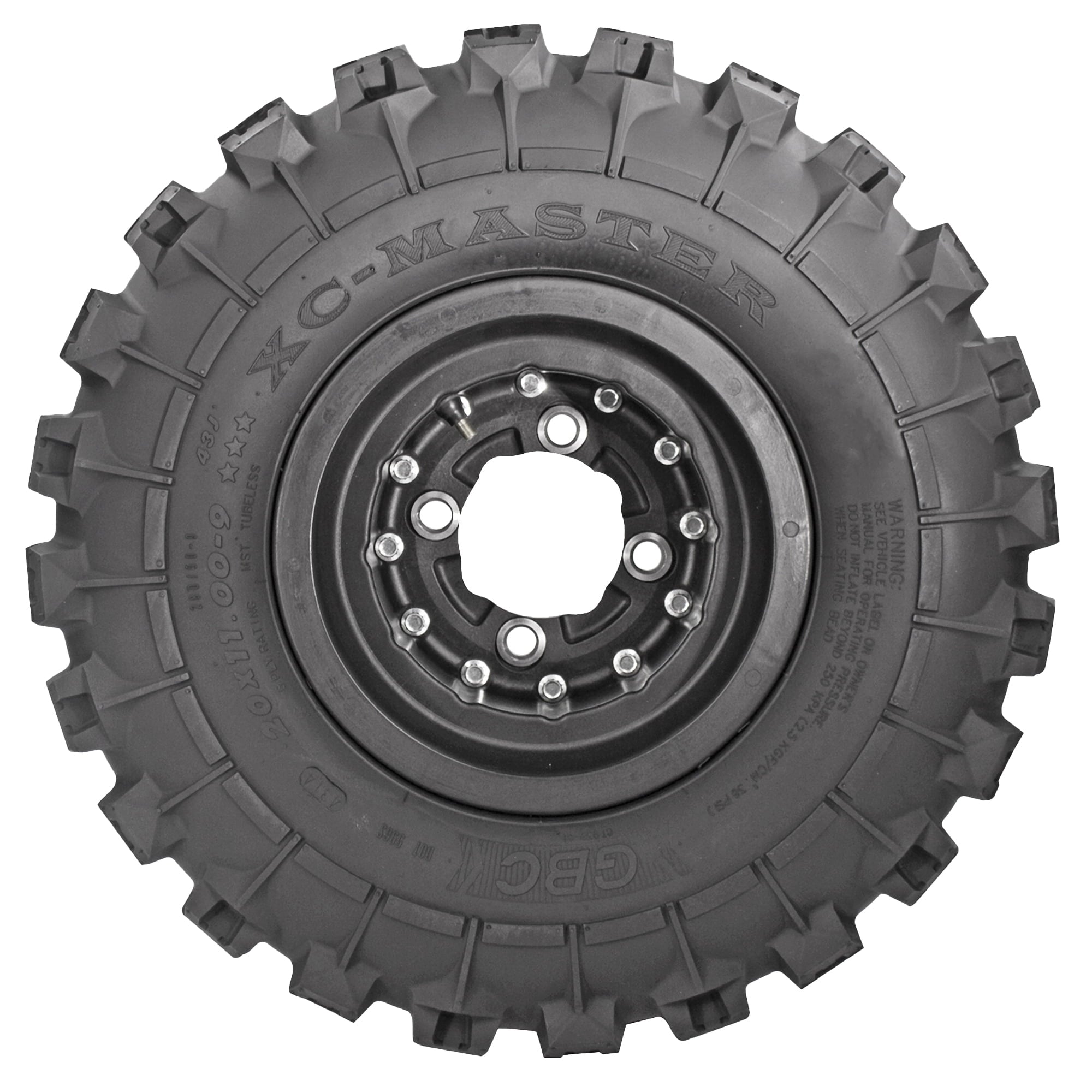 GBC XC-Master 20x11-10 6-Ply rated Rear ATV Tire， Cross-Country All-terrain， 1 tire， no wheel