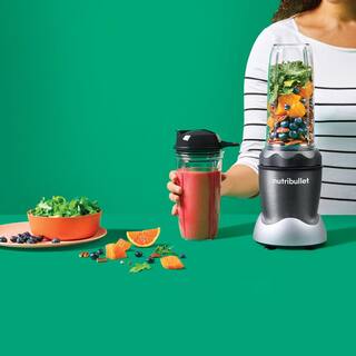 NutriBullet Pro 1000 32 oz. Single Speed Gray Blender with 24 oz. Cup and Lids NB-50100C