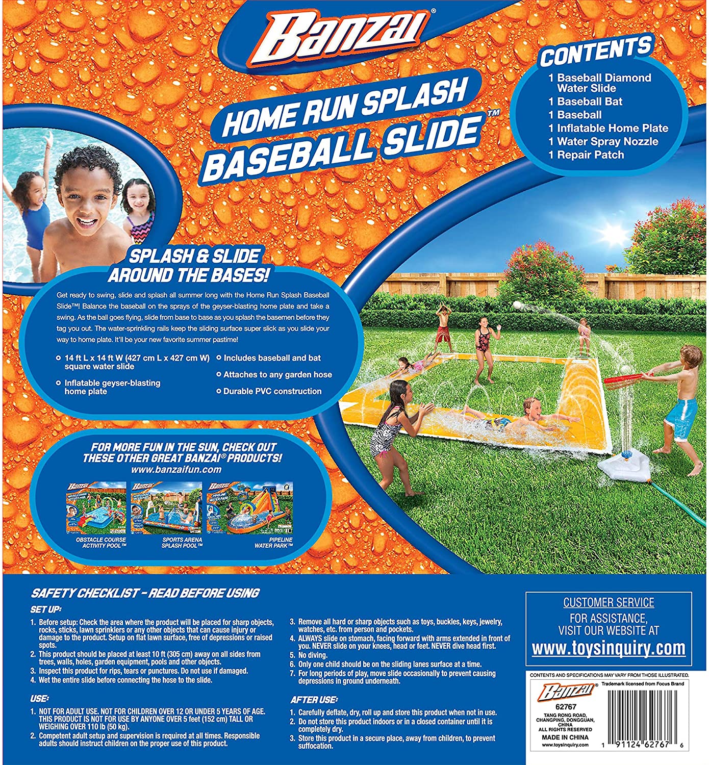 Intera 14ft x 14ft Homerun Splash Baseball Slide