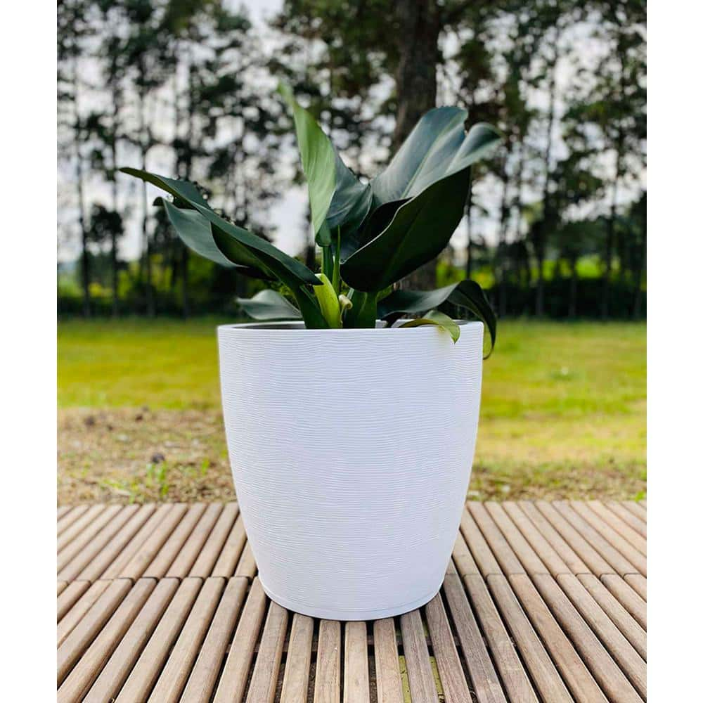 FLORIDIS Amsterdan X-Large White Plastic Resin Indoor and Outdoor Planter Bowl 10.16.0244