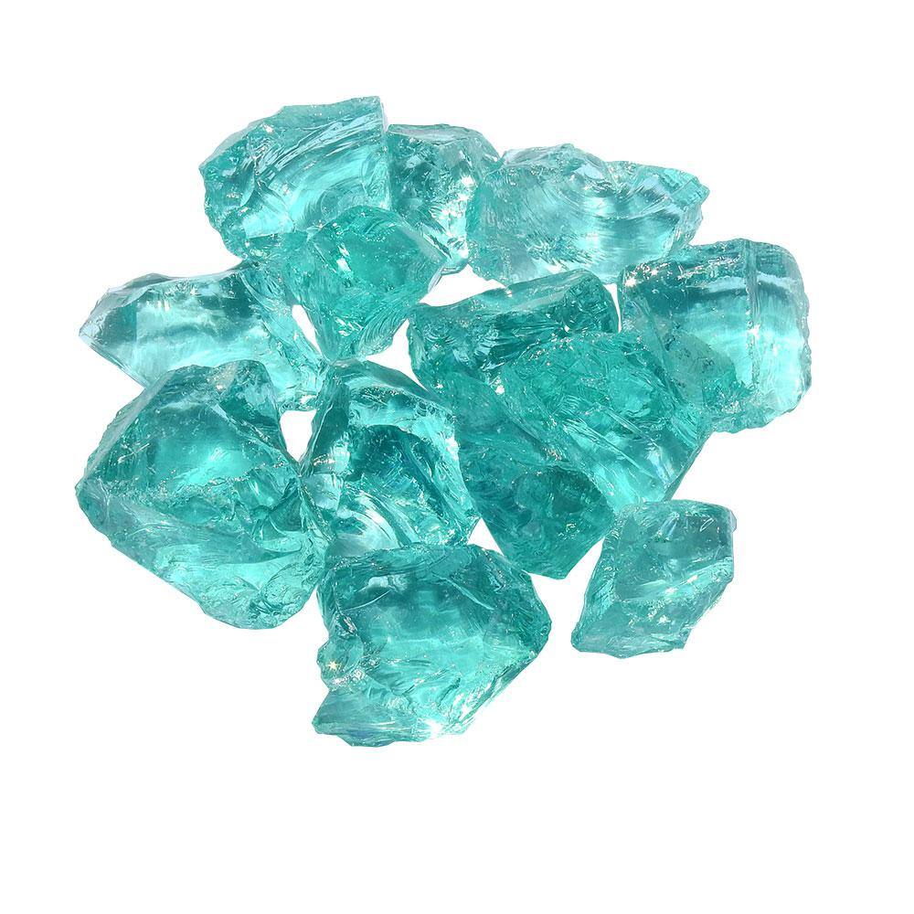 Hiland 0.36 cu. ft. 2 in. to 4 in. Aqua Blue Landscape Recycled Glass 20 lbs. Bag LR50-GLASS-AQ