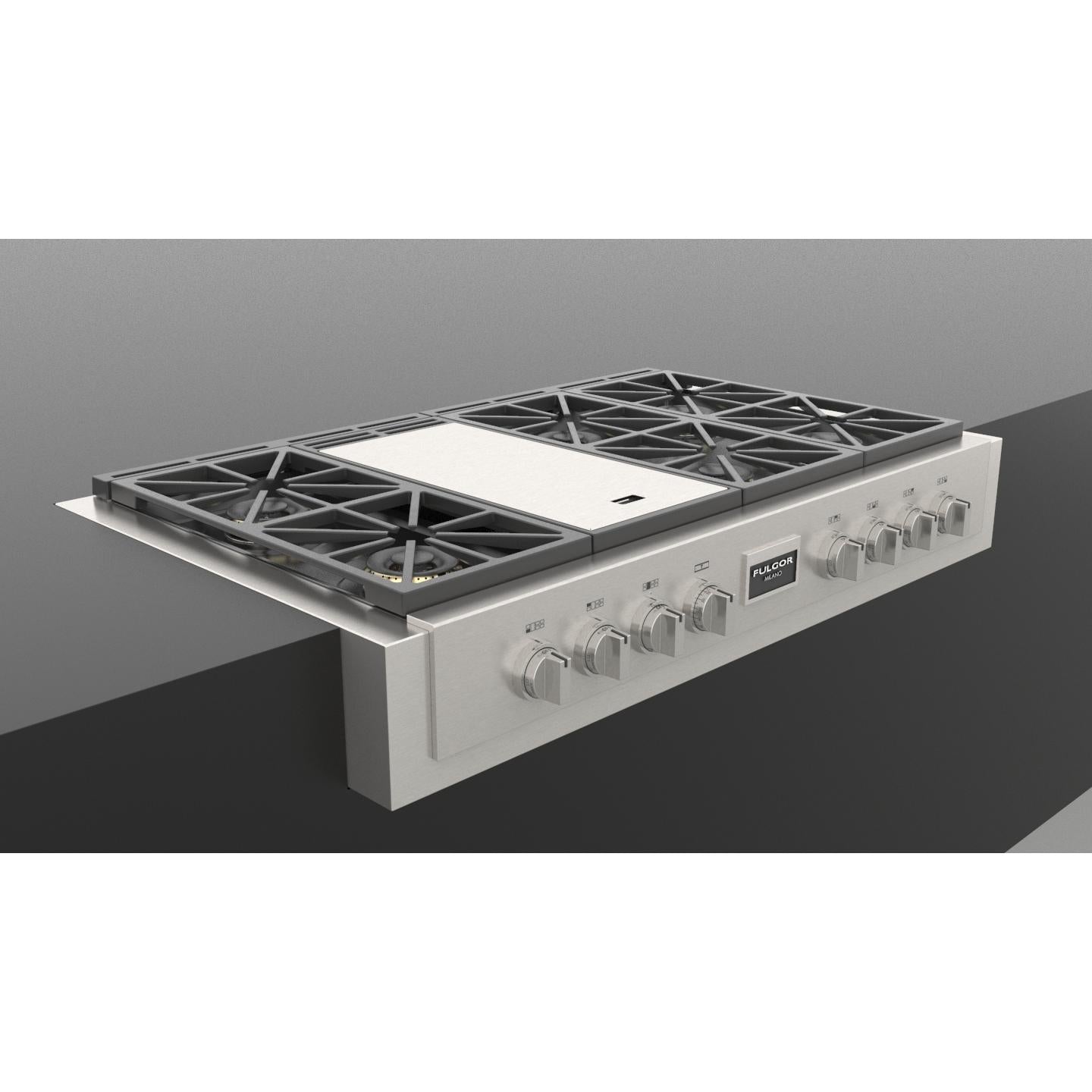 Fulgor Milano 48-inch Built-in Rangetop with Griddle F6GRT486GS1