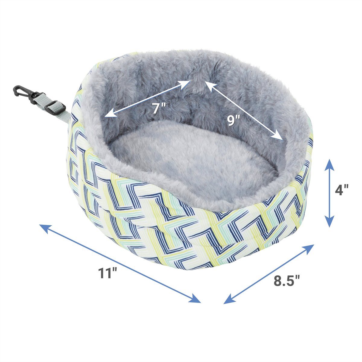 Frisco Geometric Small Pet Plush Oval Cuddler