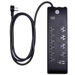 GE 10-Outlet 2 USB Port Premium Surge Protector 14096