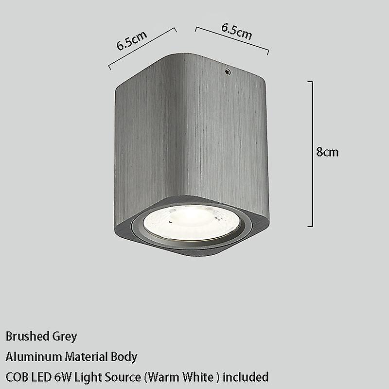 Phube Hallway Cob Downlight Surface Mounted Led Downlight Brushed Grey Bronze Led Spot Light Clothes Store Ceiling Lamp