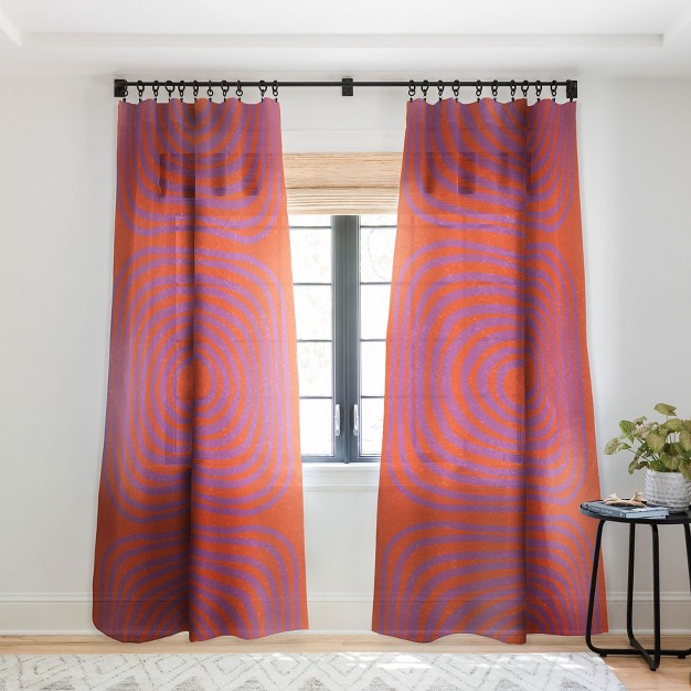 Sunshinecanteen Lisboa Orange Single Panel Sheer Window Curtain Society 6