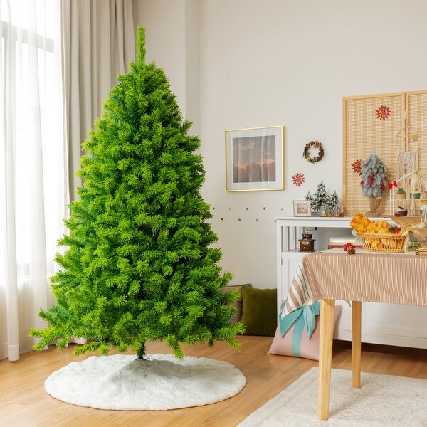 Gymax 4.5/6.5/7.5 FT Verdant Artificial Christmas Tree Hinged Green