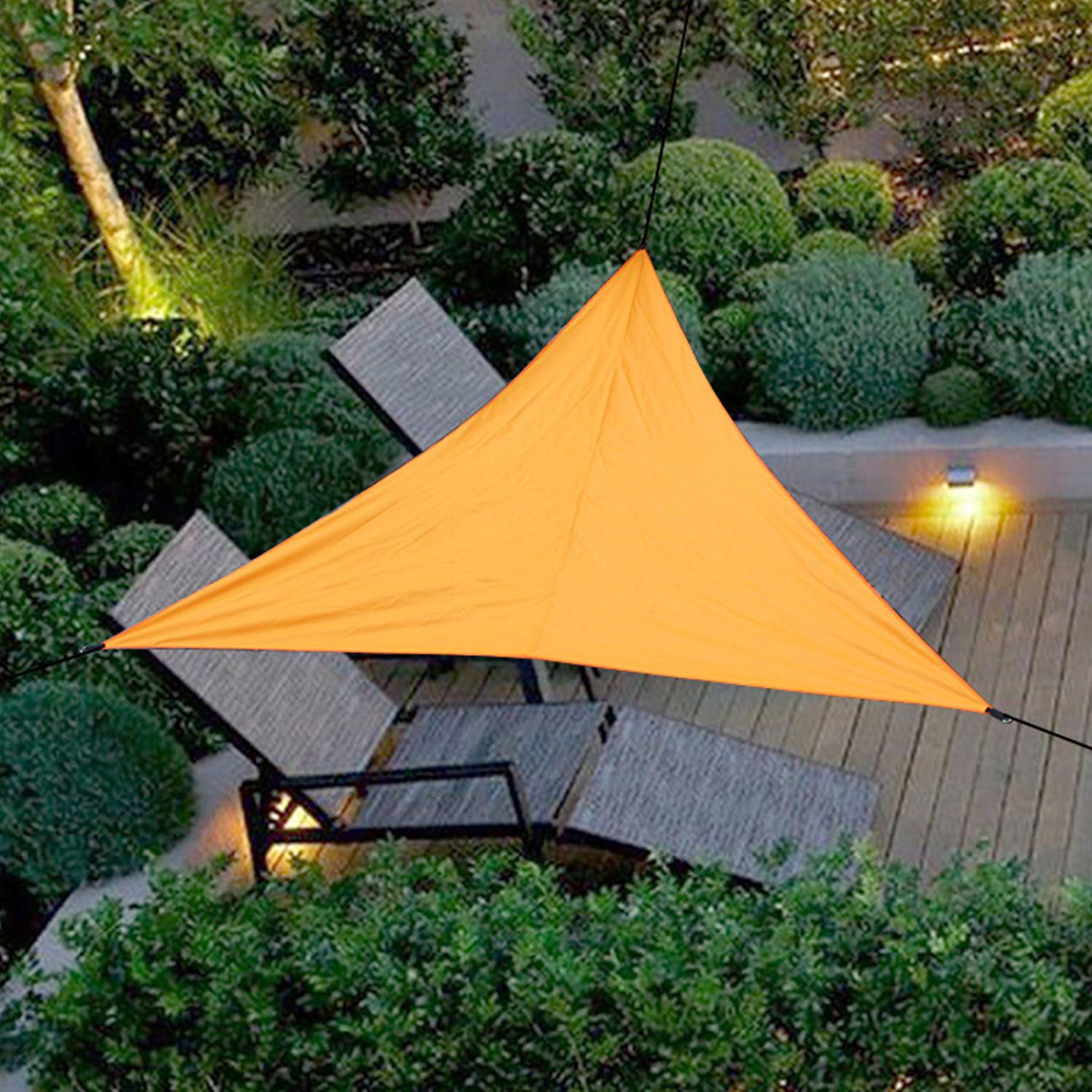 13ft Rain Fly Uv Resistant Sun Shade Sail Canopy Waterproof Heavy Duty Triangle 210t Polyester Awning Sand Sunshade For Outdoor Patio Garden Backyard