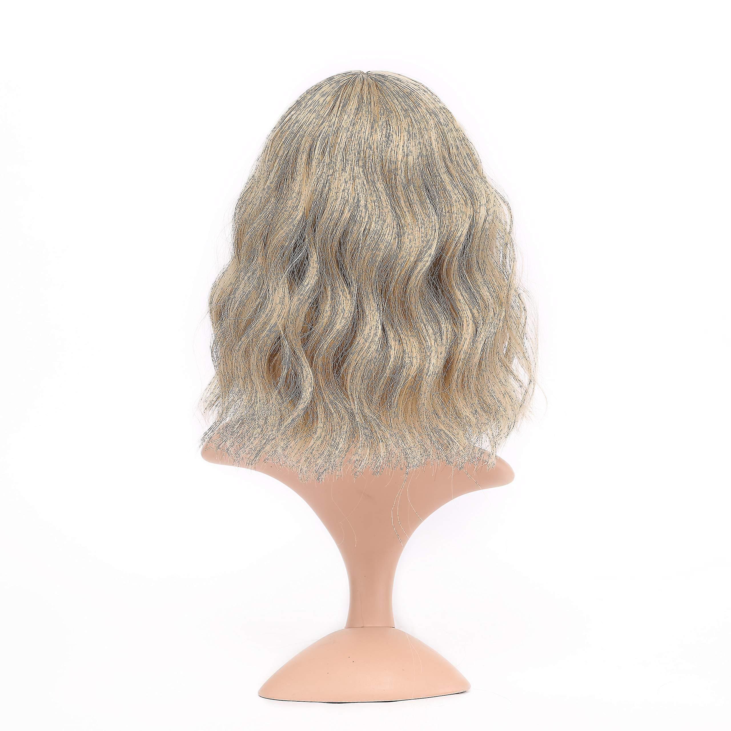 Loose Wave Blonde Wig Short Bob Wigs With Air Bangs Shoulder Length Women's Short Wig