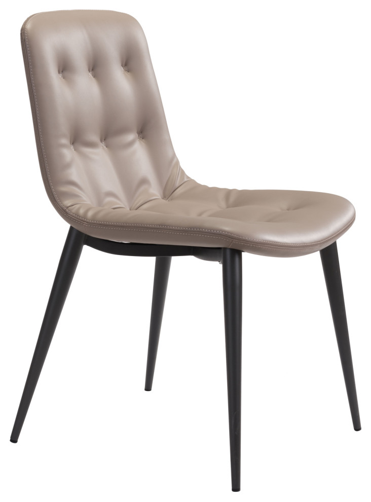 Modern Tufted Upholstered Dining Chair  Metal Pencil Legs   Midcentury   Dining Chairs   by Plush Pod Decor  Houzz