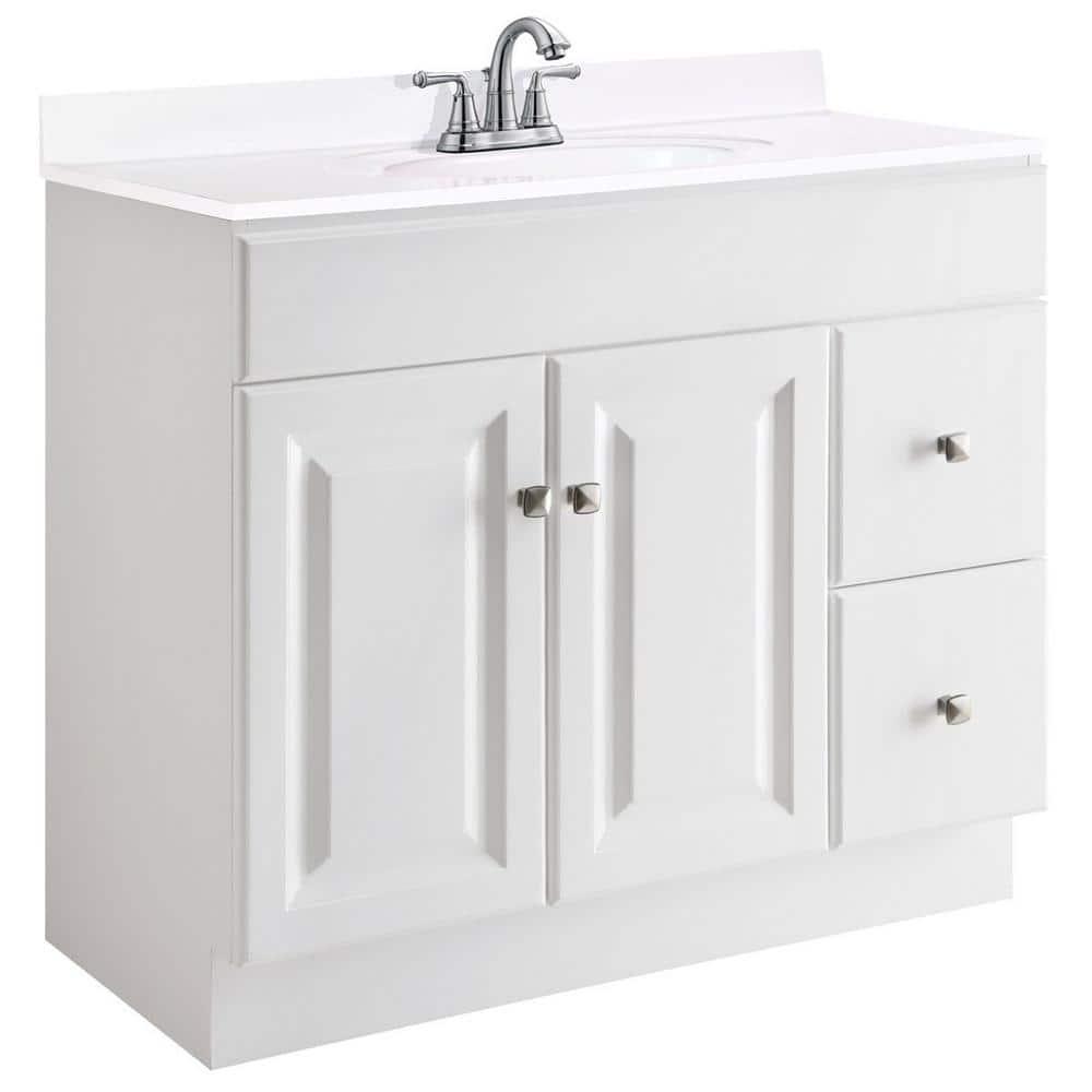 Design House Wyndham 36 in W x 18 in D Unassembled Bath Vanity Cabinet Only in White SemiGloss