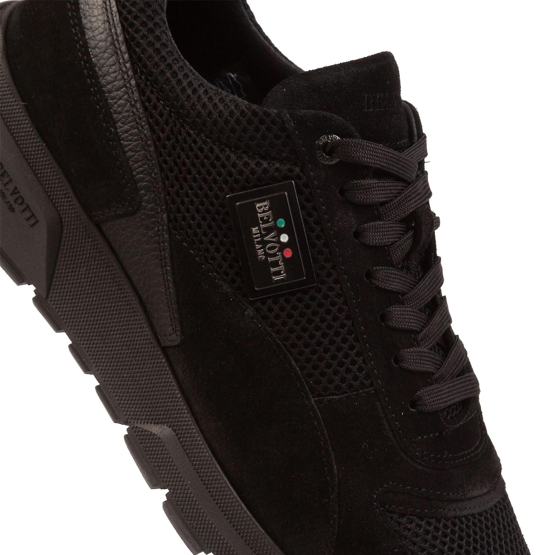 Belvotti Causio Black Black Premium Mens Suede Trainers-9