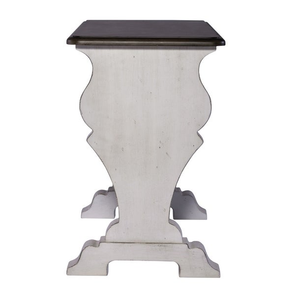 Abbey Road Porcelain White Churchill Brown Library Chair Side Table