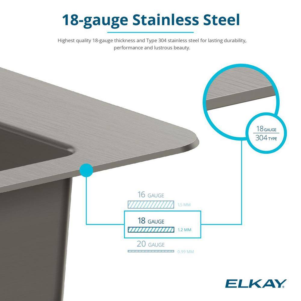 Elkay Avenue 33 in. Drop inUndermount Single Bowl 18 Gauge Stainless Steel Kitchen Sink with Bottom Grid HDDSB33229TR3