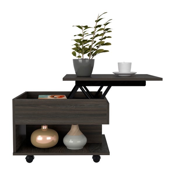 Lift Top Coffee Table with Casters and 1 Shelf for en， Bedroom， or Living Room， Easy Assemble