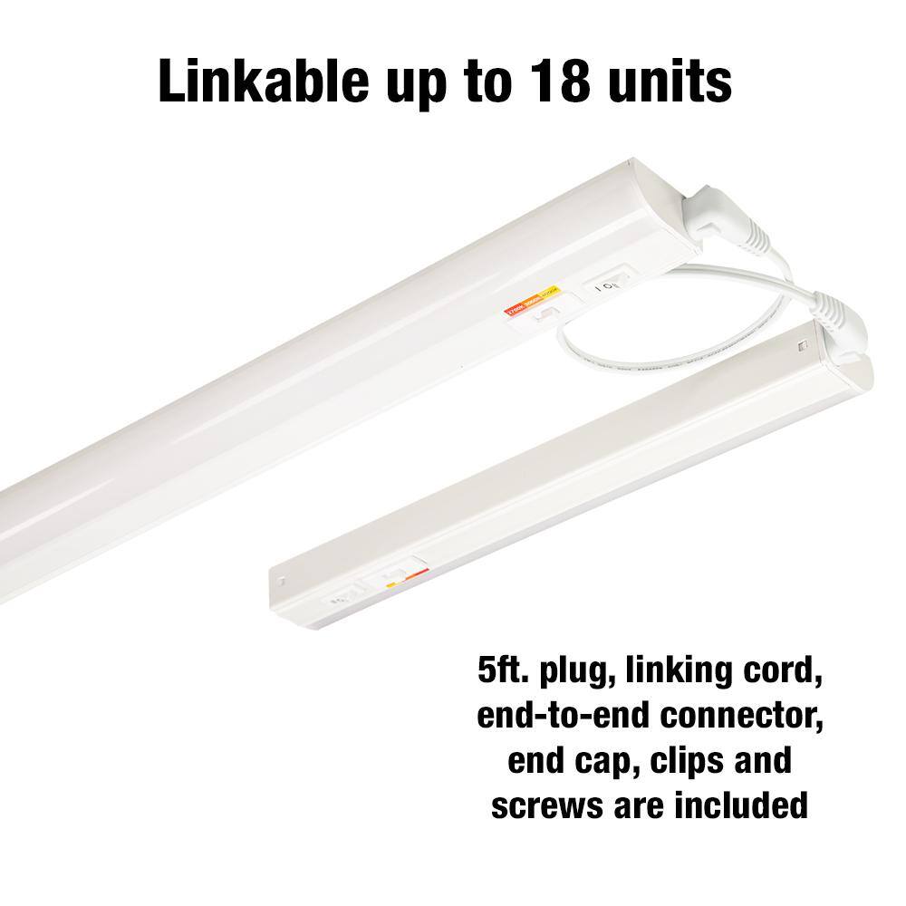 Commercial Electric Plug-In 24 inch Linkable LED  Undercabinet Light Task Under Counter Kitchen Lighting 3 Color Temperature Options 54194202