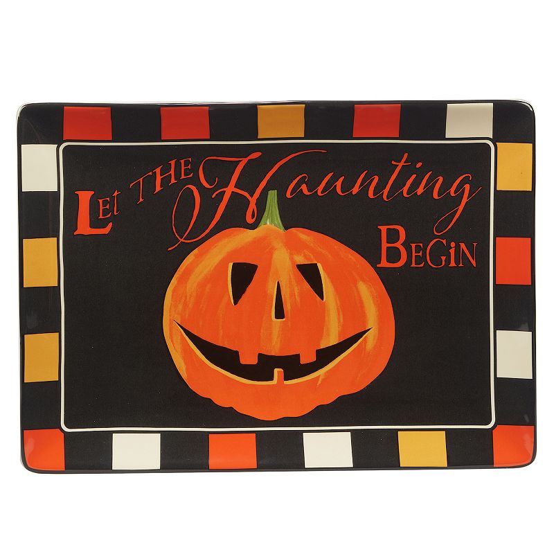 Certified International Spooky Halloween Rectangle Platter