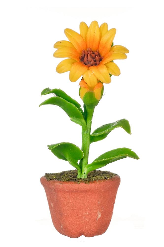 Dolls House Sunflower Plant In Pot Miniature Home Garden Accessory