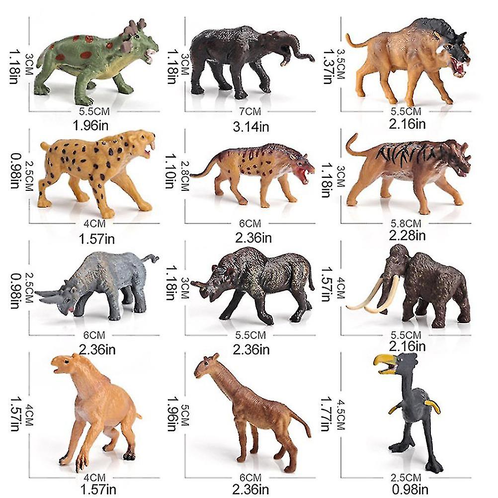 12Pcs Animal Figure Model Jungle Animal Toy Set Artificial Wild Animal Learning Forest Animals Toys Playset for Kids Child