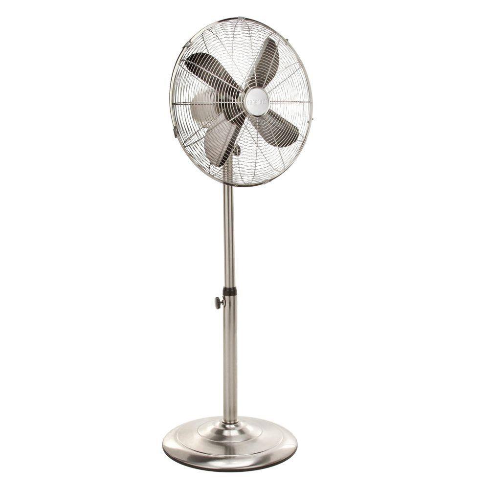 Deco Breeze Adjustable-Height 48 in. Pedestal Fan in Steel Finish DBF0208