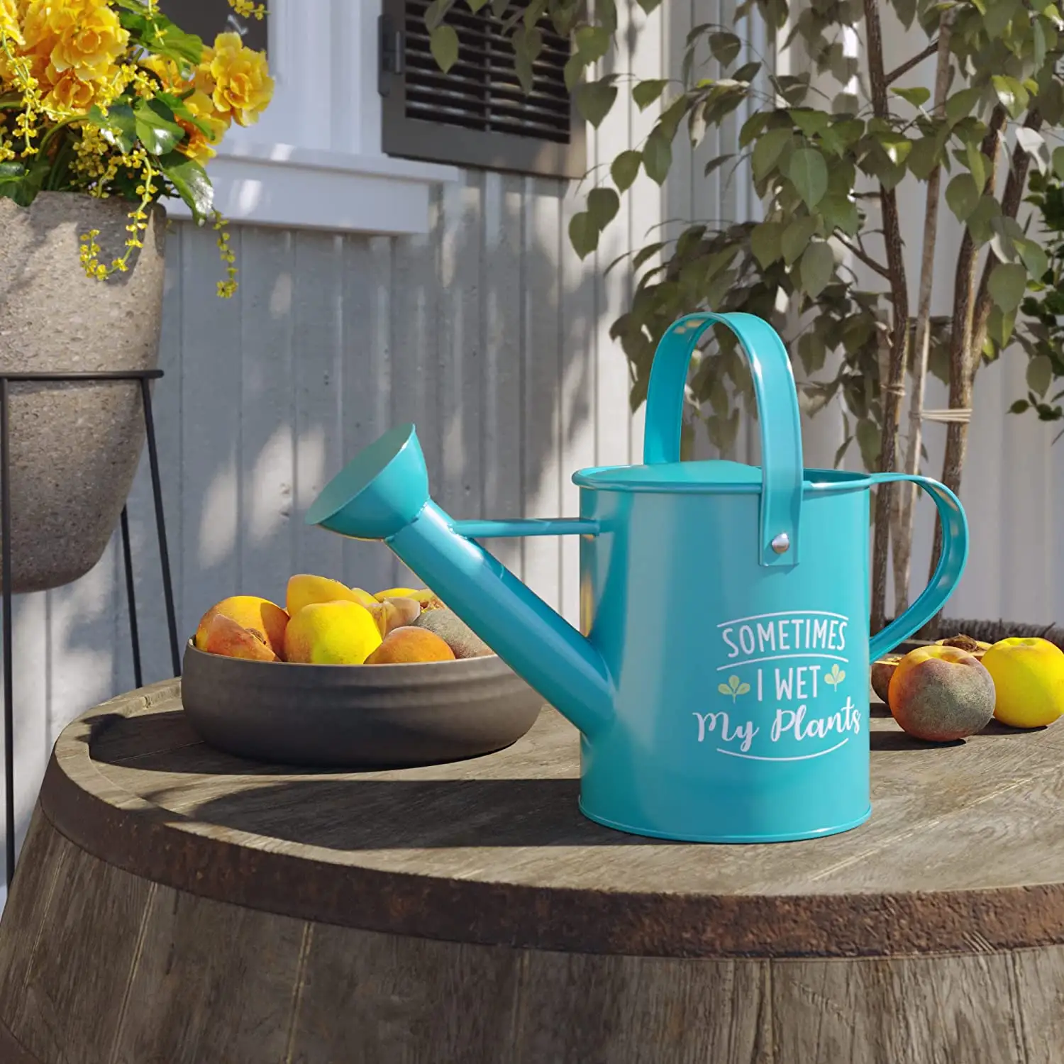 Premium Design Galvanized Heavy Gauge Steel Watering Can  2 Gallon  Sage Handmade By Adiba Home Decor