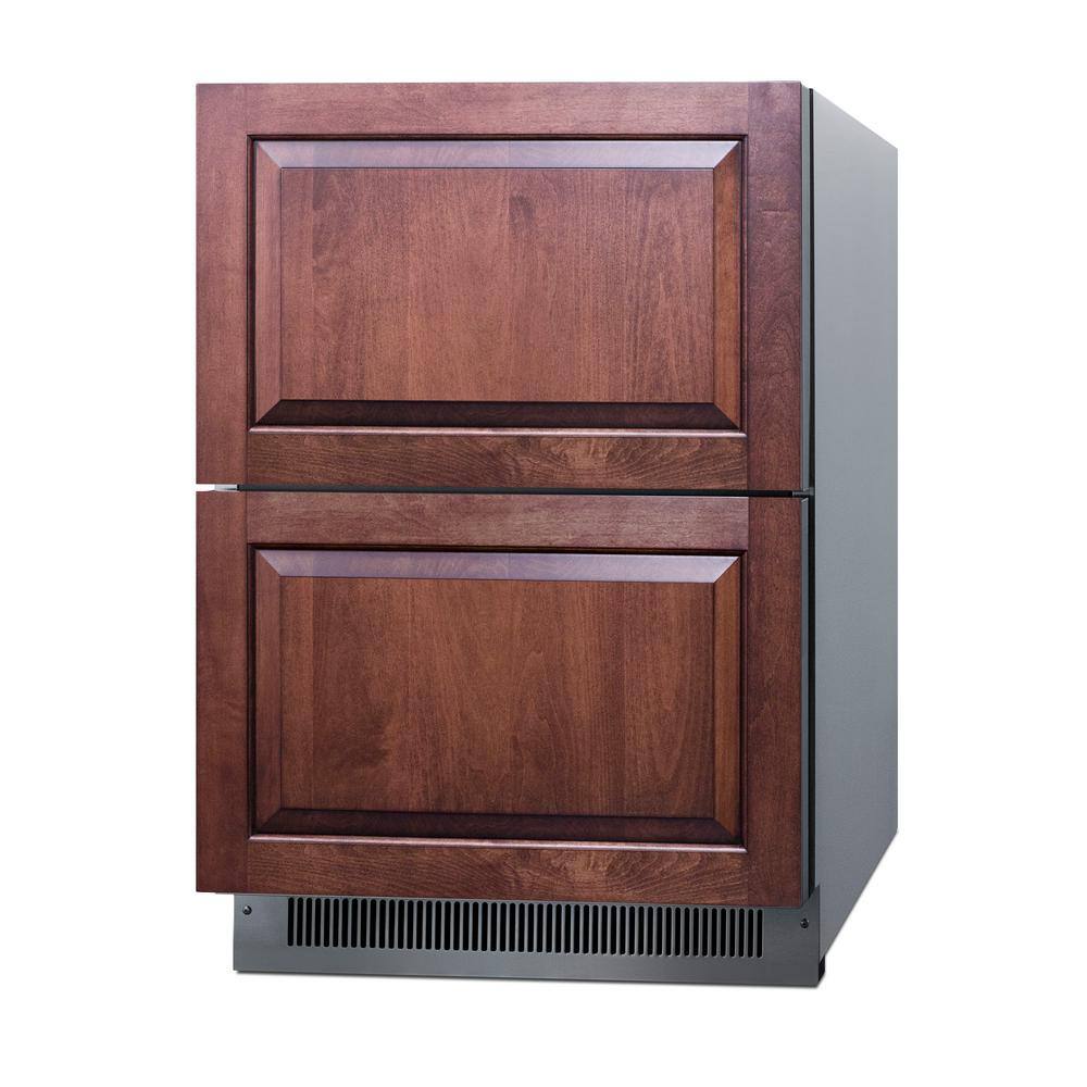 Summit Appliance 24 in. 3.5 cu. ft. Undercounter Double Drawer Frost-Free Freezer in Stainless Steel ADFD2D24