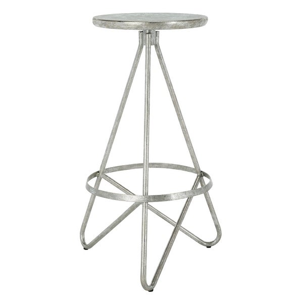 SAFAVIEH 30-inch Galexia Bar Stool - Silver / Leaf - 16.5