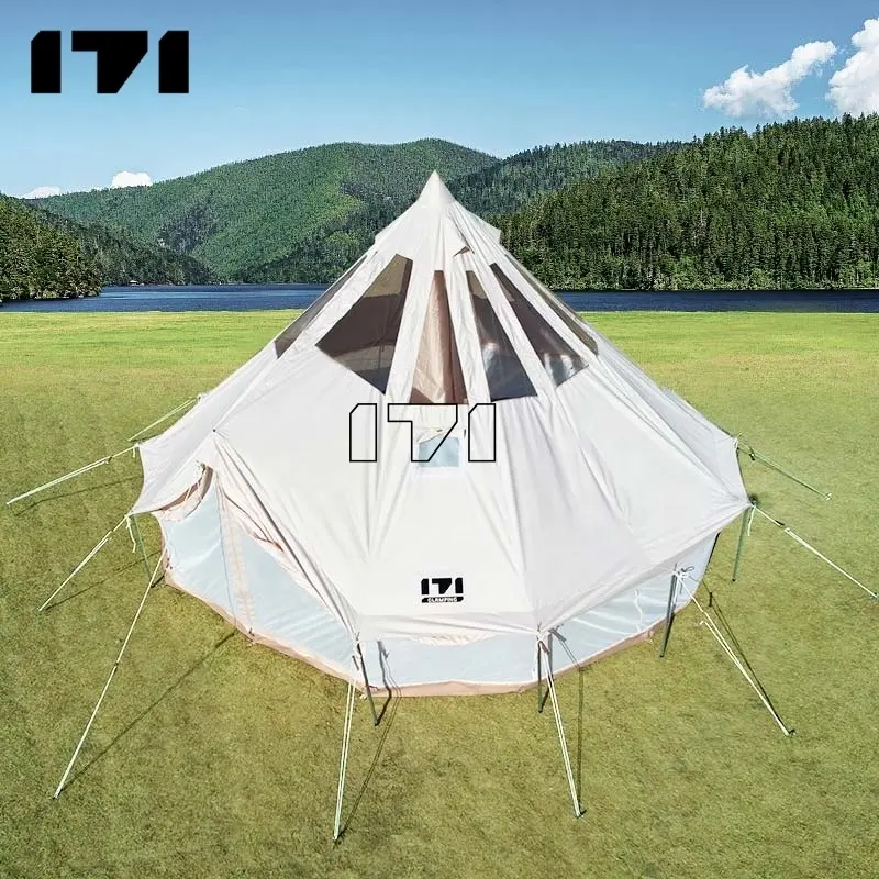 Waterproof Luxury Big Tent Outdoor Camping And Glamping Inflatable Mongolian Yurt Tent Cotton Canvas Bell Tent